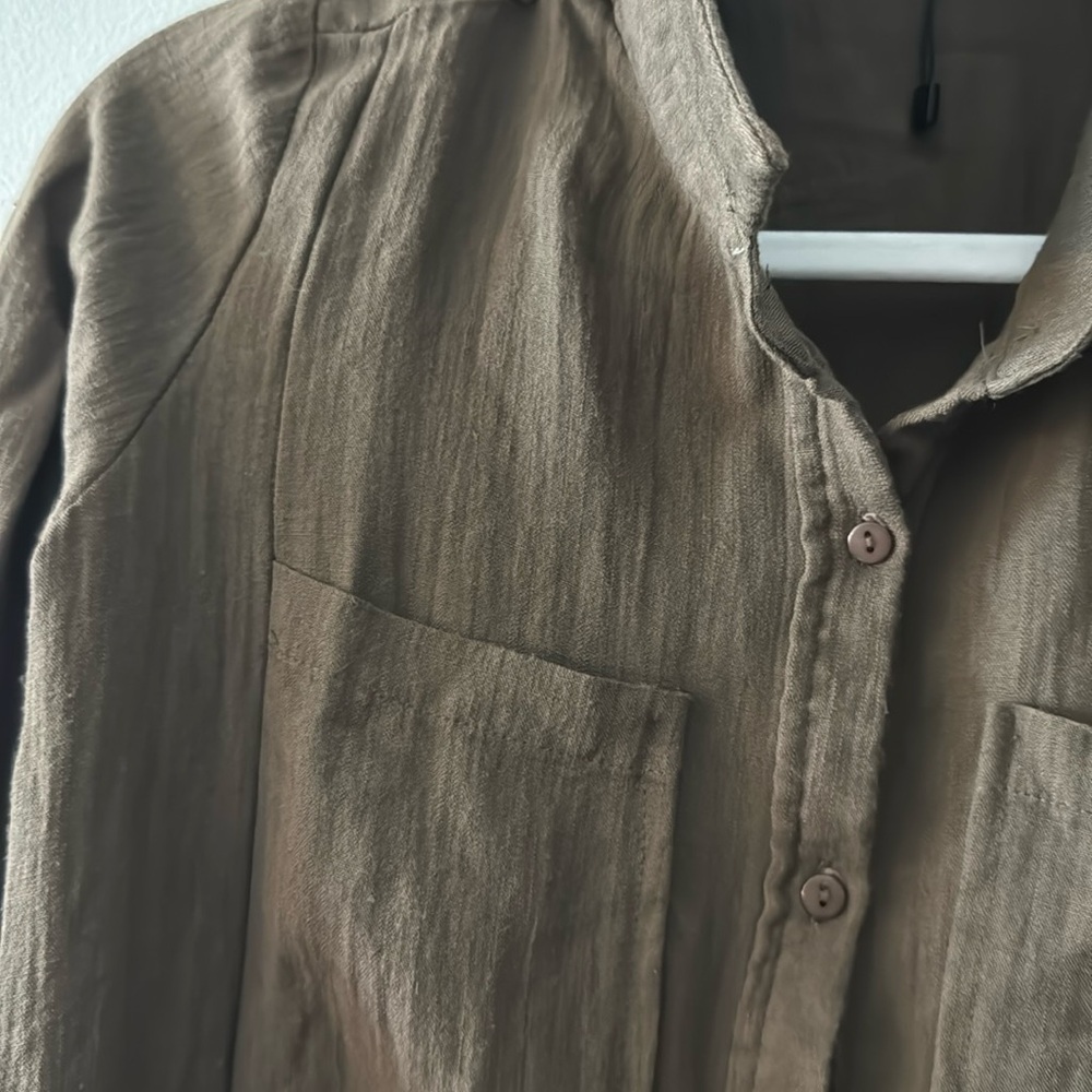 LF women’s olive green button up - Picture 3 of 7